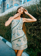 Limoncello Lies Dress (Metallic Sparkle Beads)