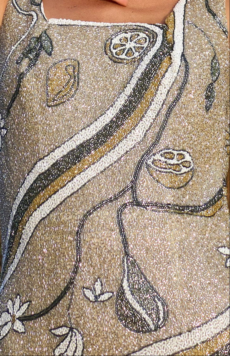 Limoncello Lies Dress (Metallic Sparkle Beads)