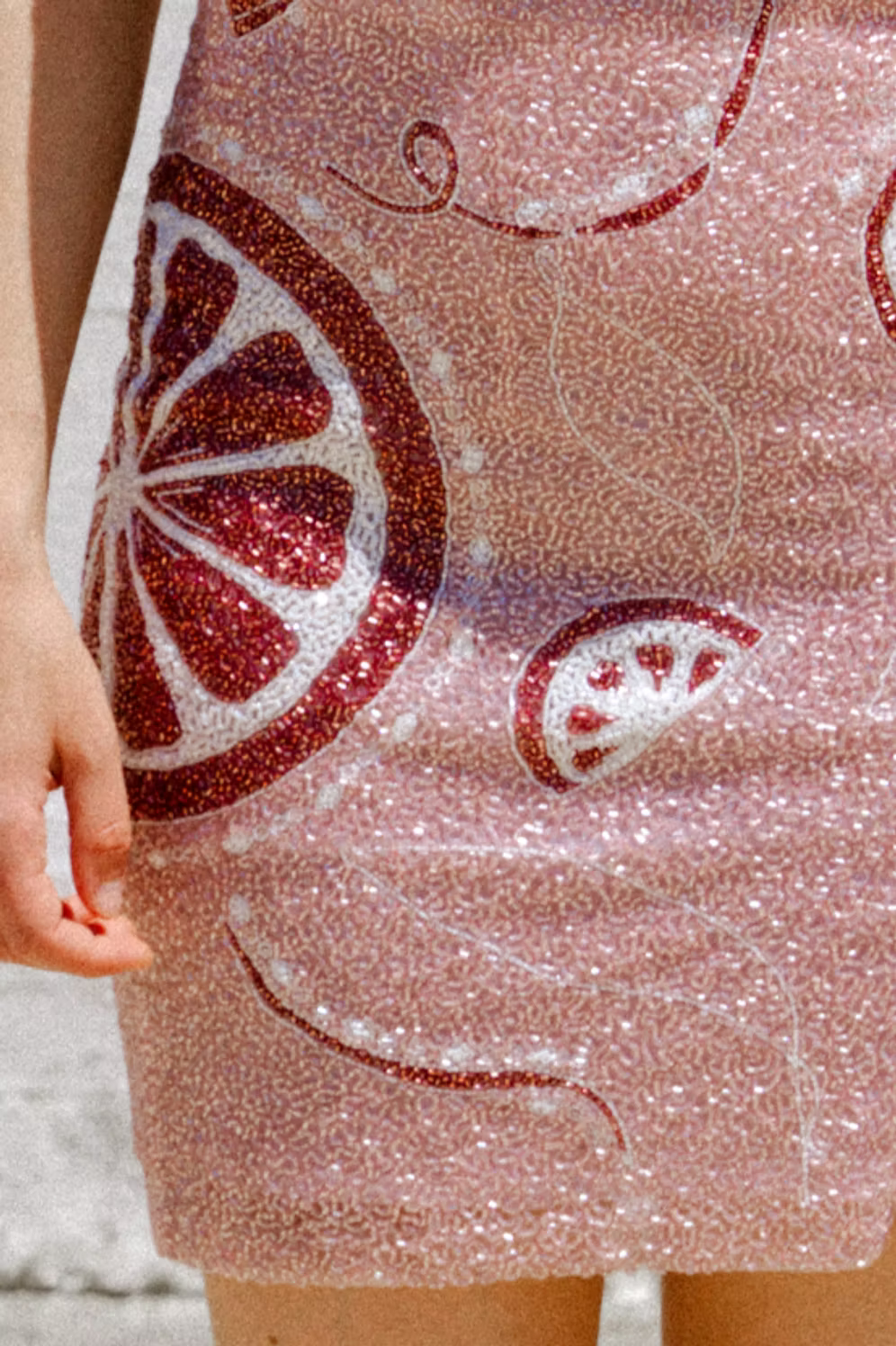 Grapefruit Kiss Dress (Metallic Sparkle Beads)