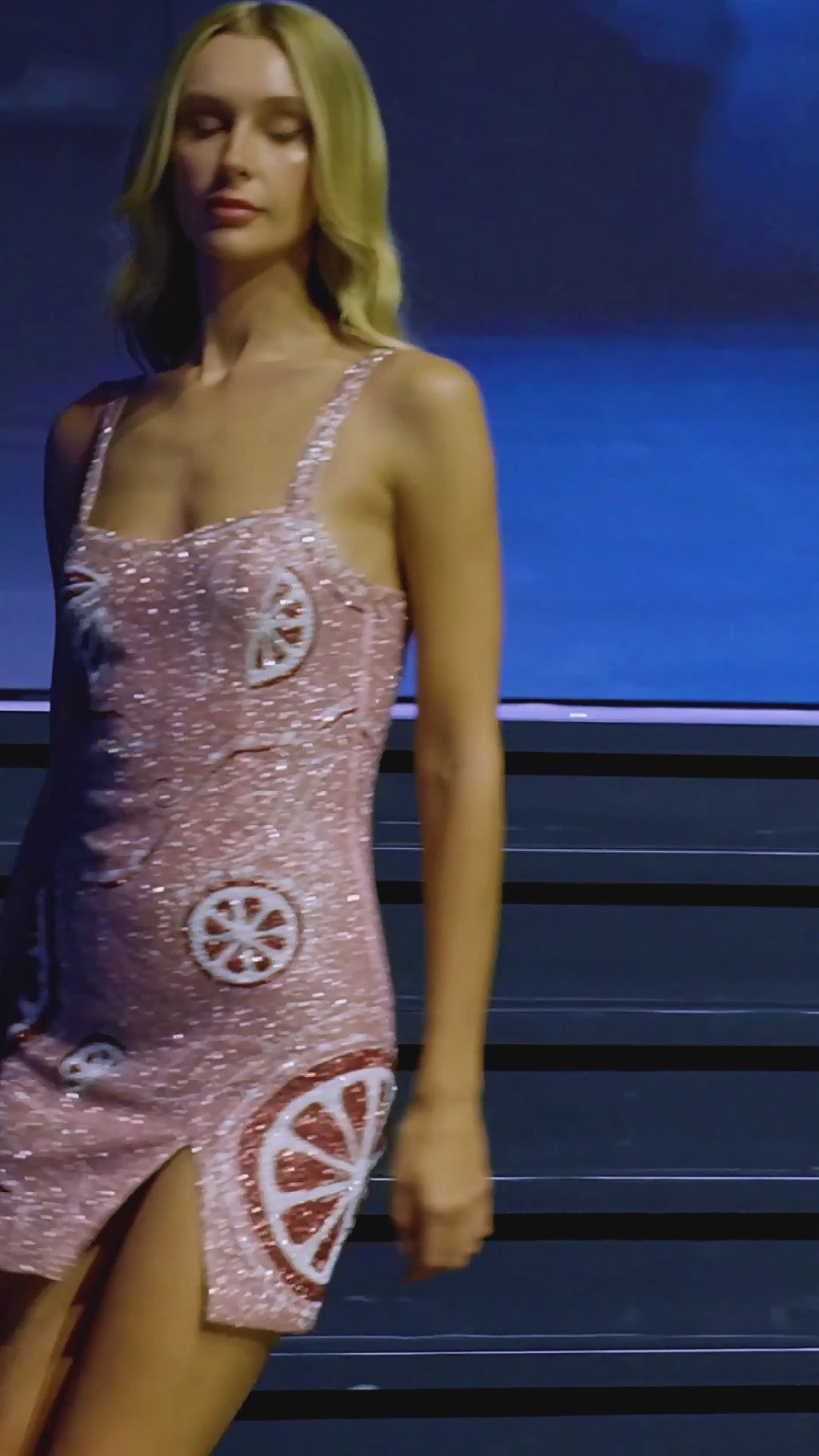 Grapefruit Kiss Dress (Metallic Sparkle Beads)